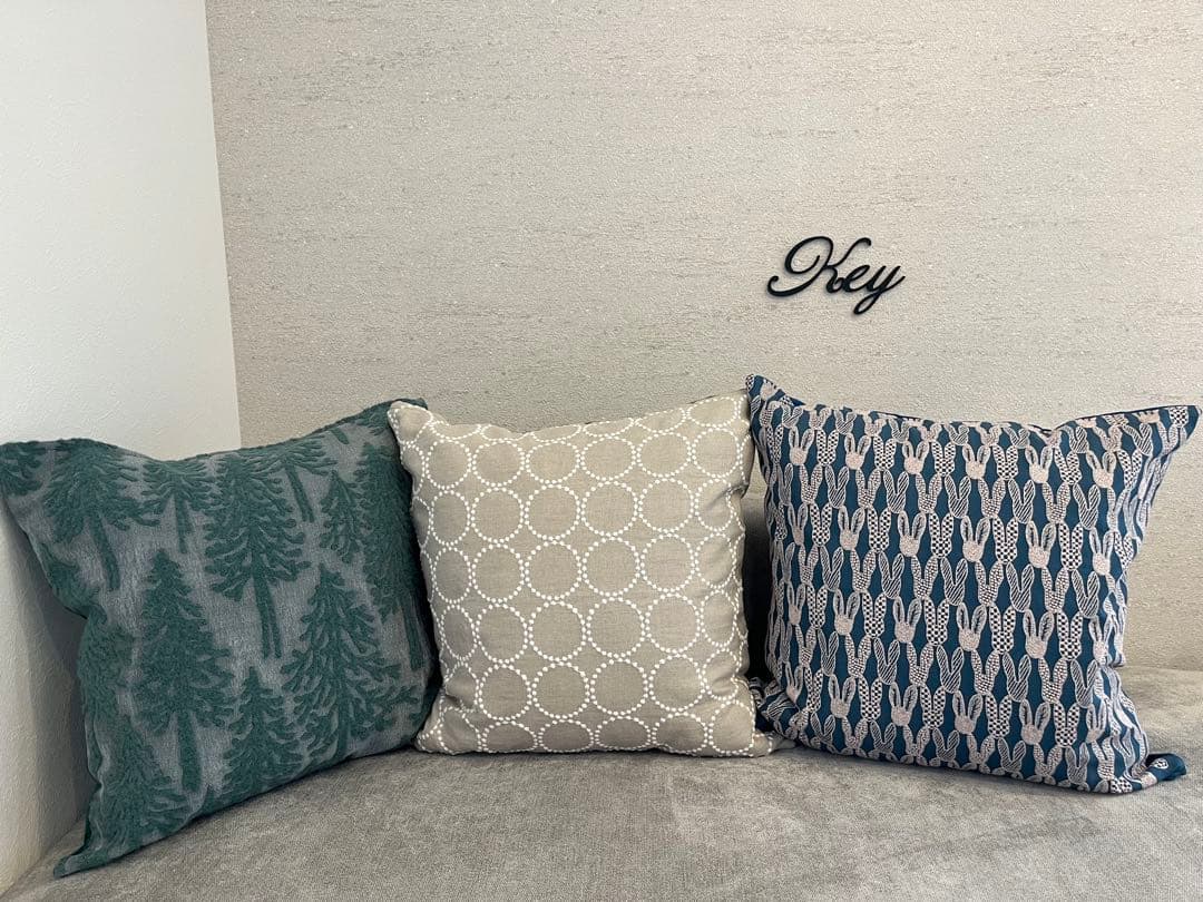 ミナペルホネン　ハンドメイド　クッションカバー★pomppia blue