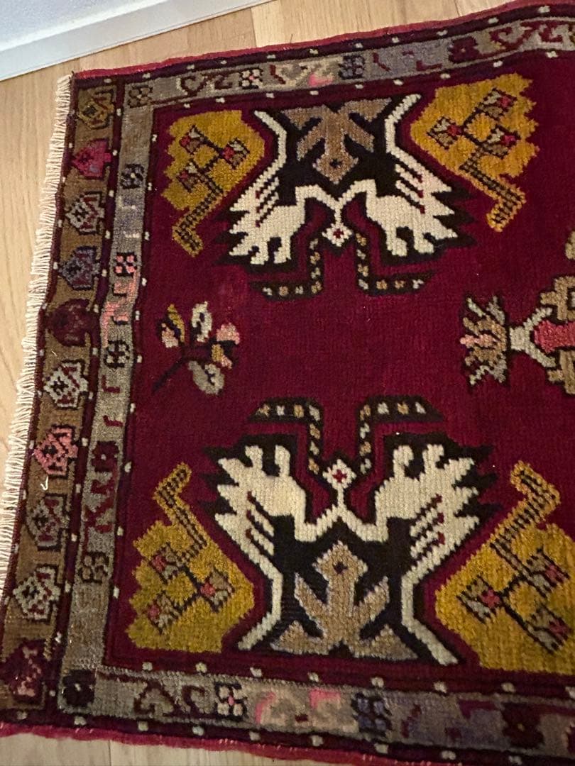 トライバルラグ・トルコヴィンテージラグ・ウール約96×48cm