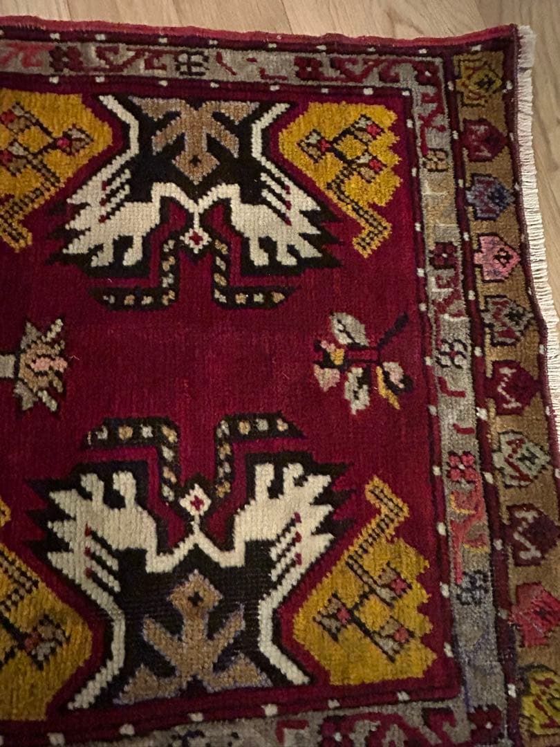 トライバルラグ・トルコヴィンテージラグ・ウール約96×48cm