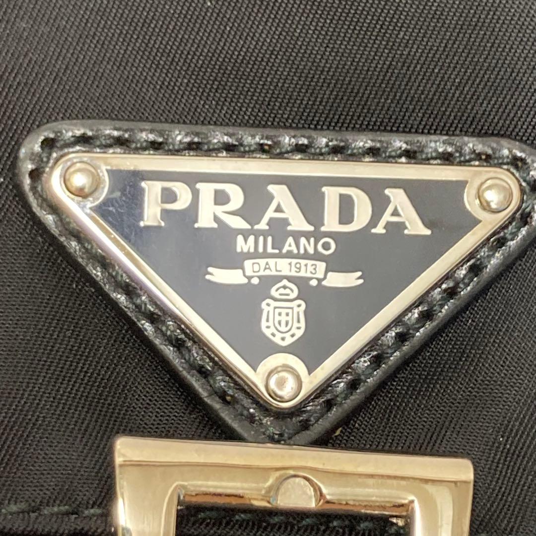 E9206 美品 プラダ PRADA ロゴプレート ウエストポーチ ナイロン