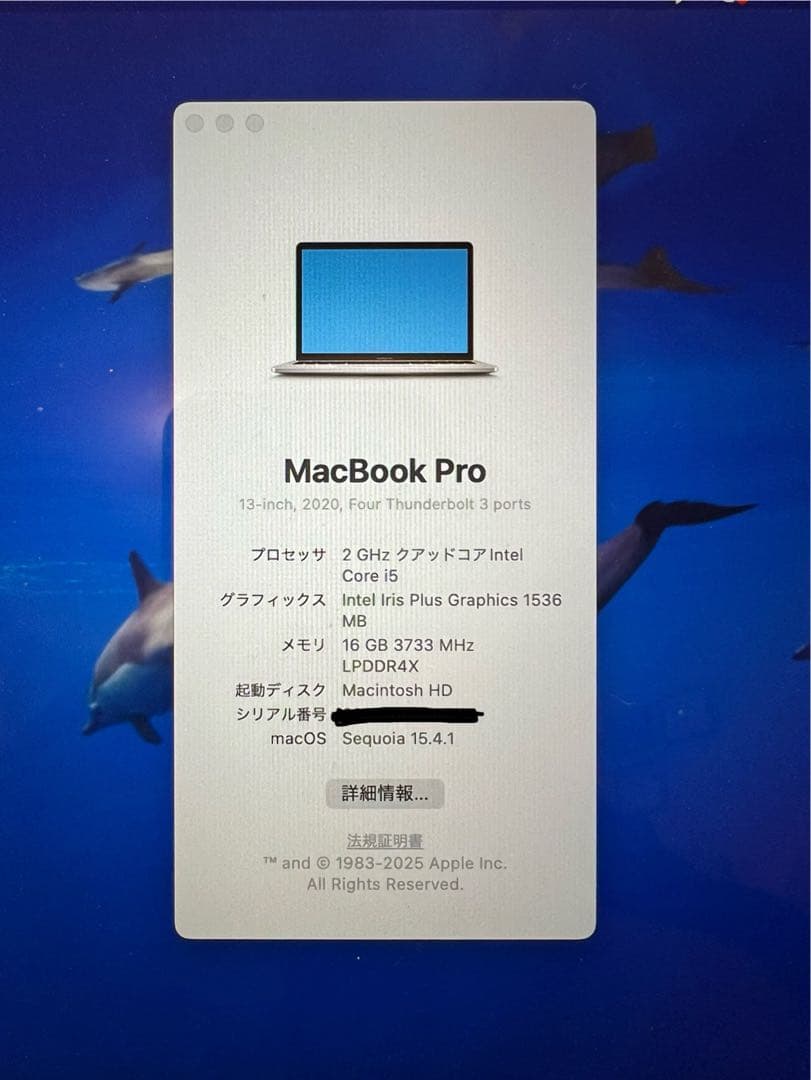 MacBook Pro 13インチ (2020) 1TB メモリ16GB