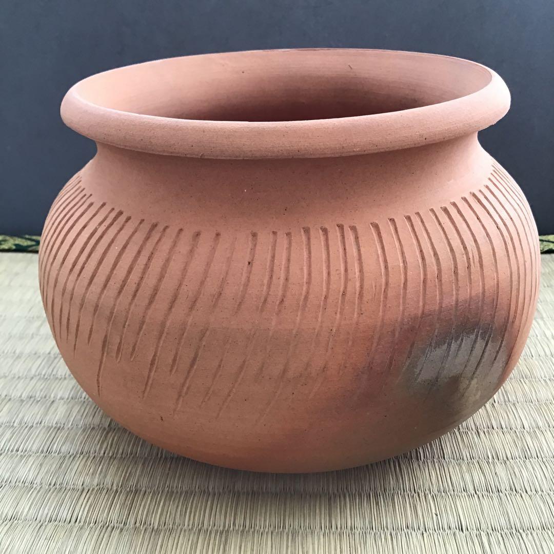 茶道具　ハンネラ建水　八幡窯　堀野証嗣作　栞　共箱　S153KS