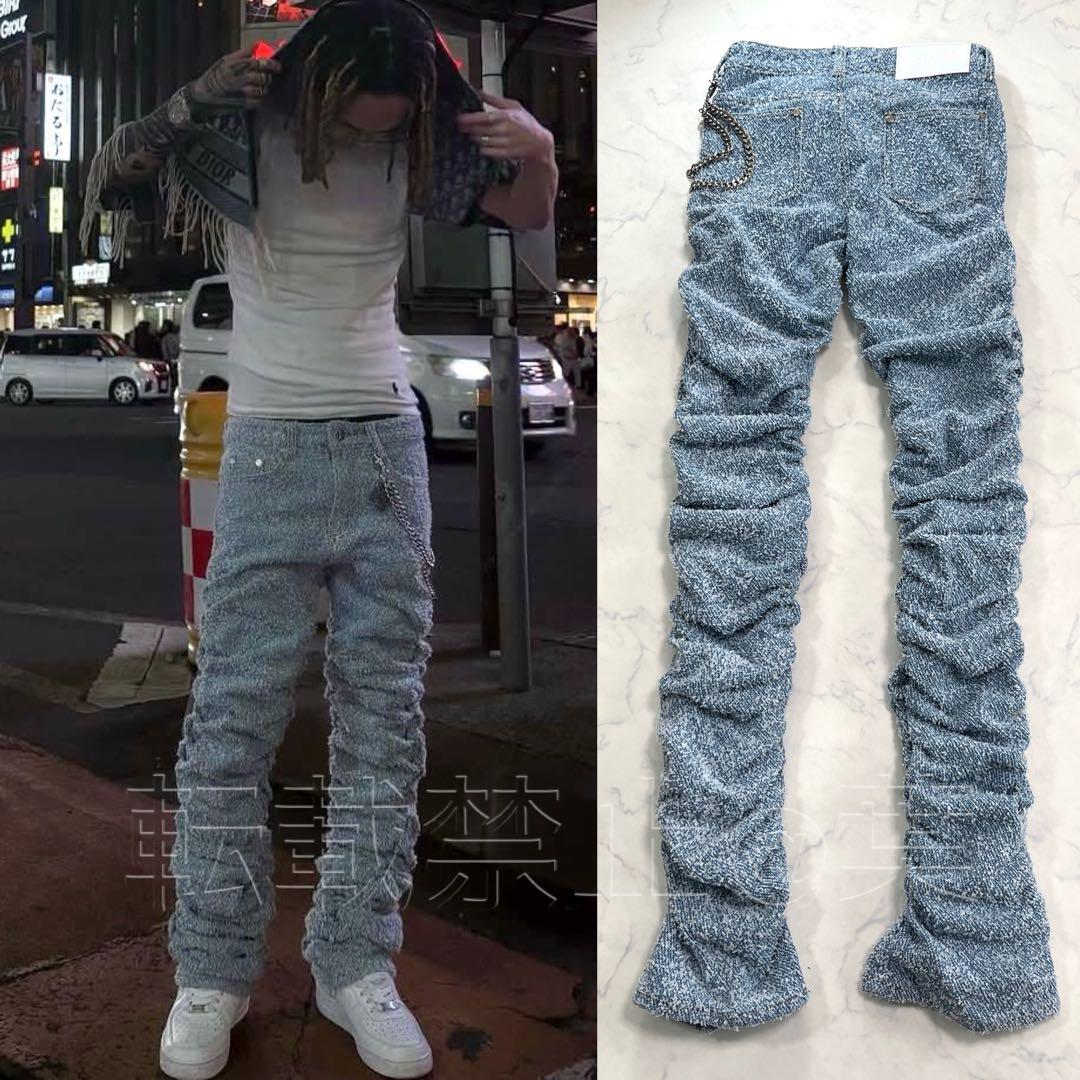 新品未使用 GUAPI グアピ スカイブルー スーパースタックデニム 32