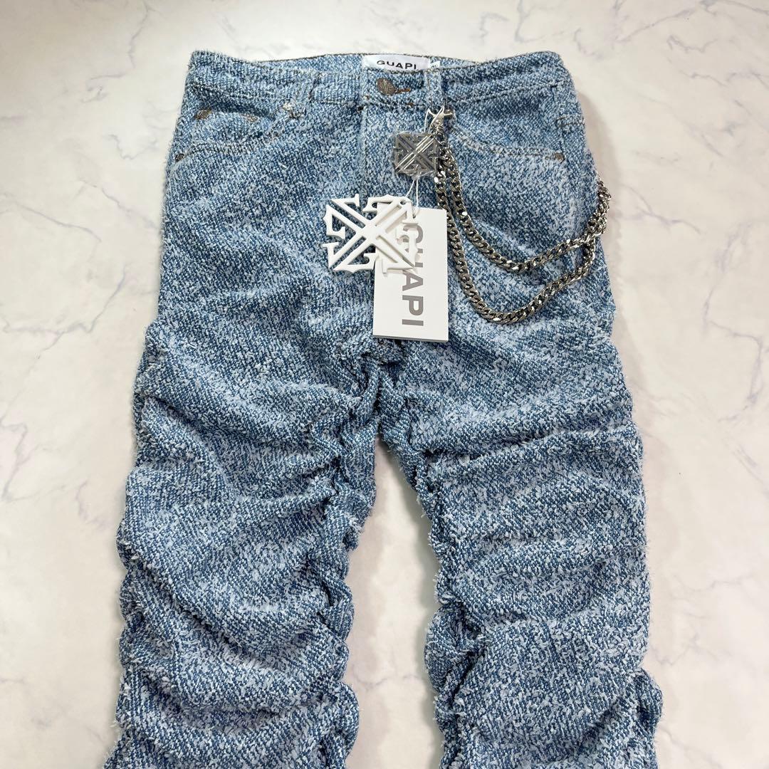 新品未使用 GUAPI グアピ スカイブルー スーパースタックデニム 32