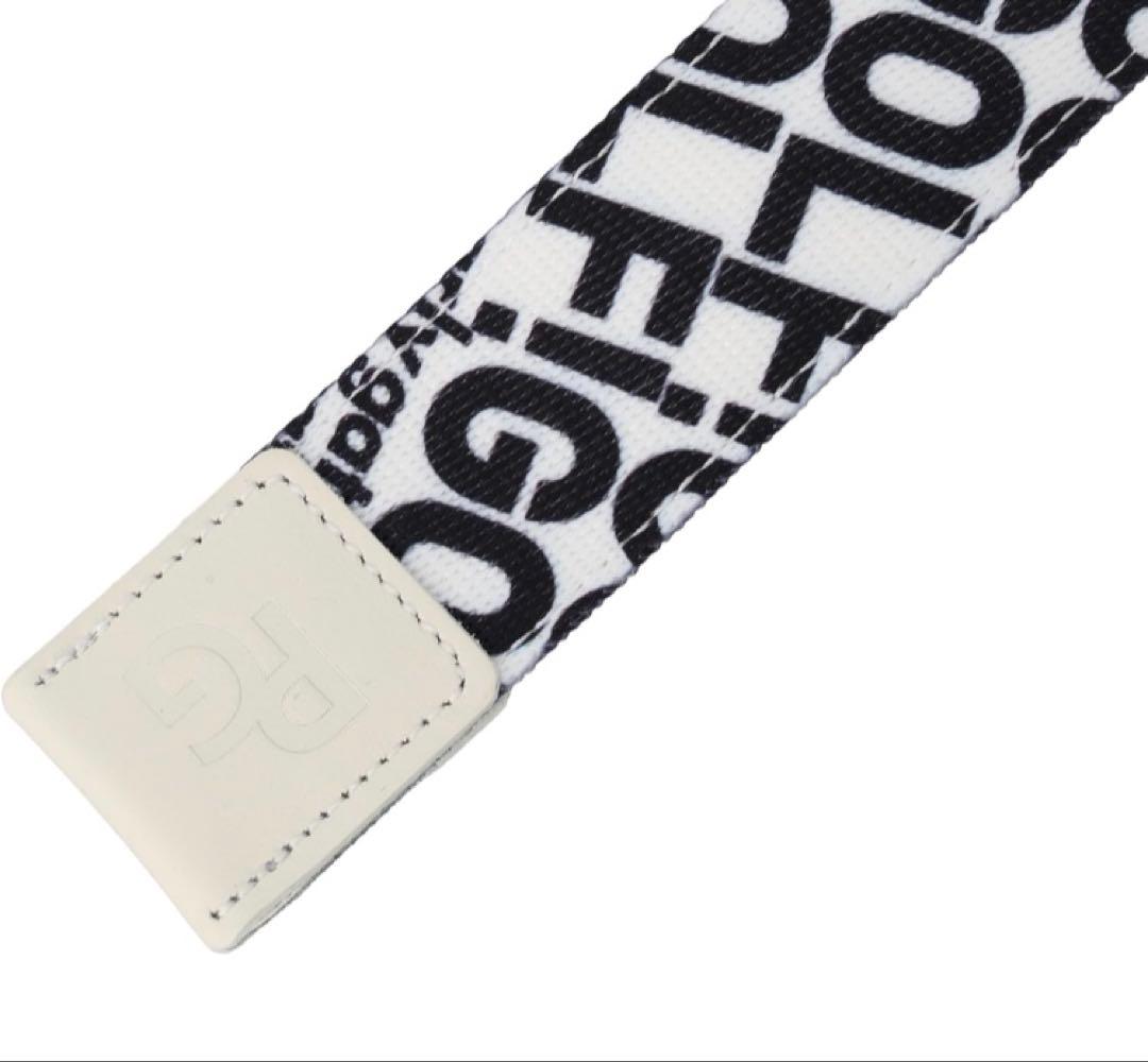 新品 パーリーゲイツ ゴルフロゴプリントテープベルト 白 UNISEX 日本製