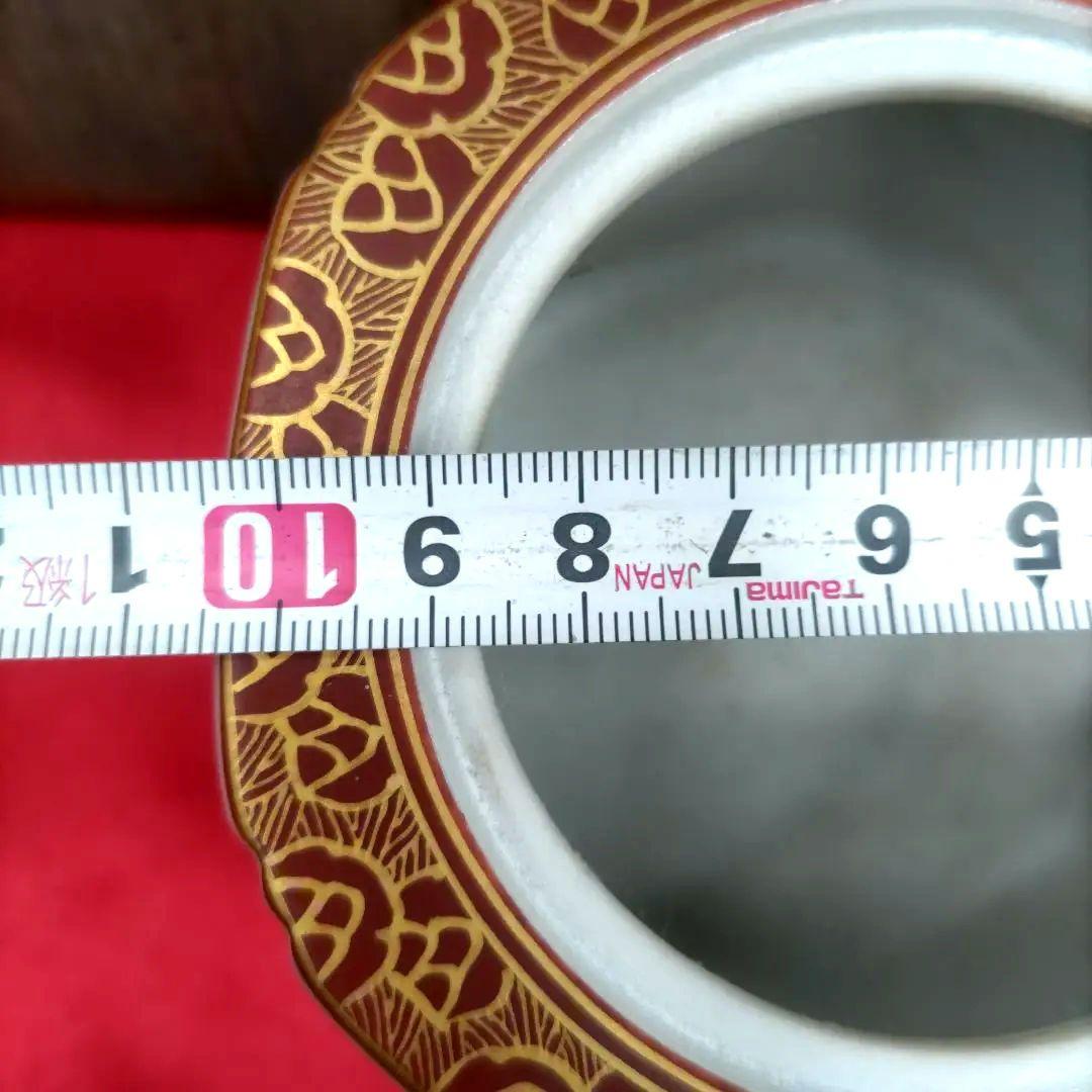 九谷焼　古九谷　明山　細字　金彩　香炉　時代箱付