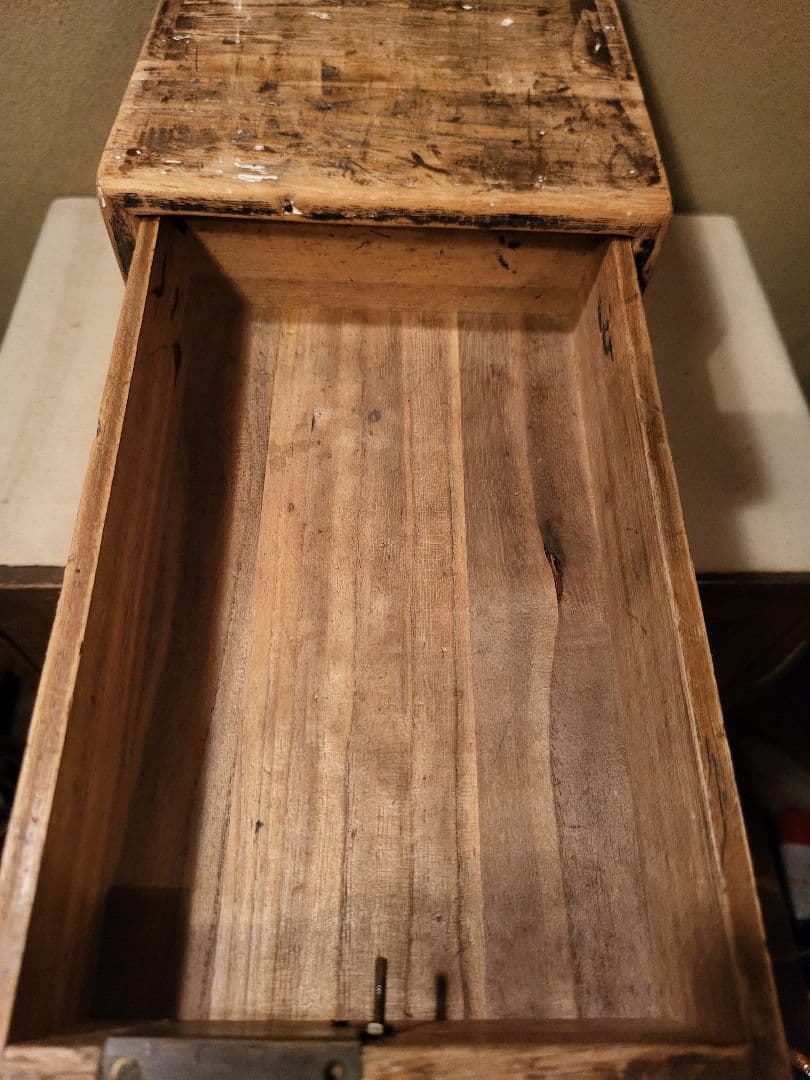 小引き出し　引き出し　ガラスつまみ　3杯　ヴィンテージ　アンティーク