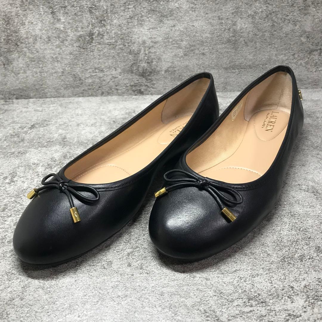 ✨美品✨ローレンラルフローレン ジェイナ レザー フラットシューズ 黒