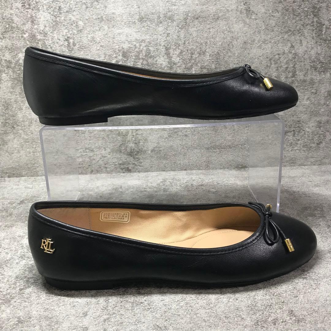 ✨美品✨ローレンラルフローレン ジェイナ レザー フラットシューズ 黒
