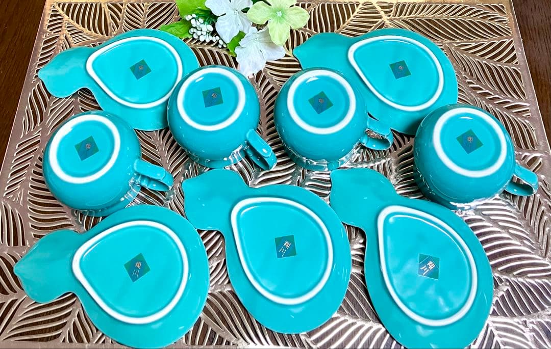 光琳絵皿　ひょうたん小皿　カップ 菊型小鉢　松葉　箸置き 五名様用　２５点セット