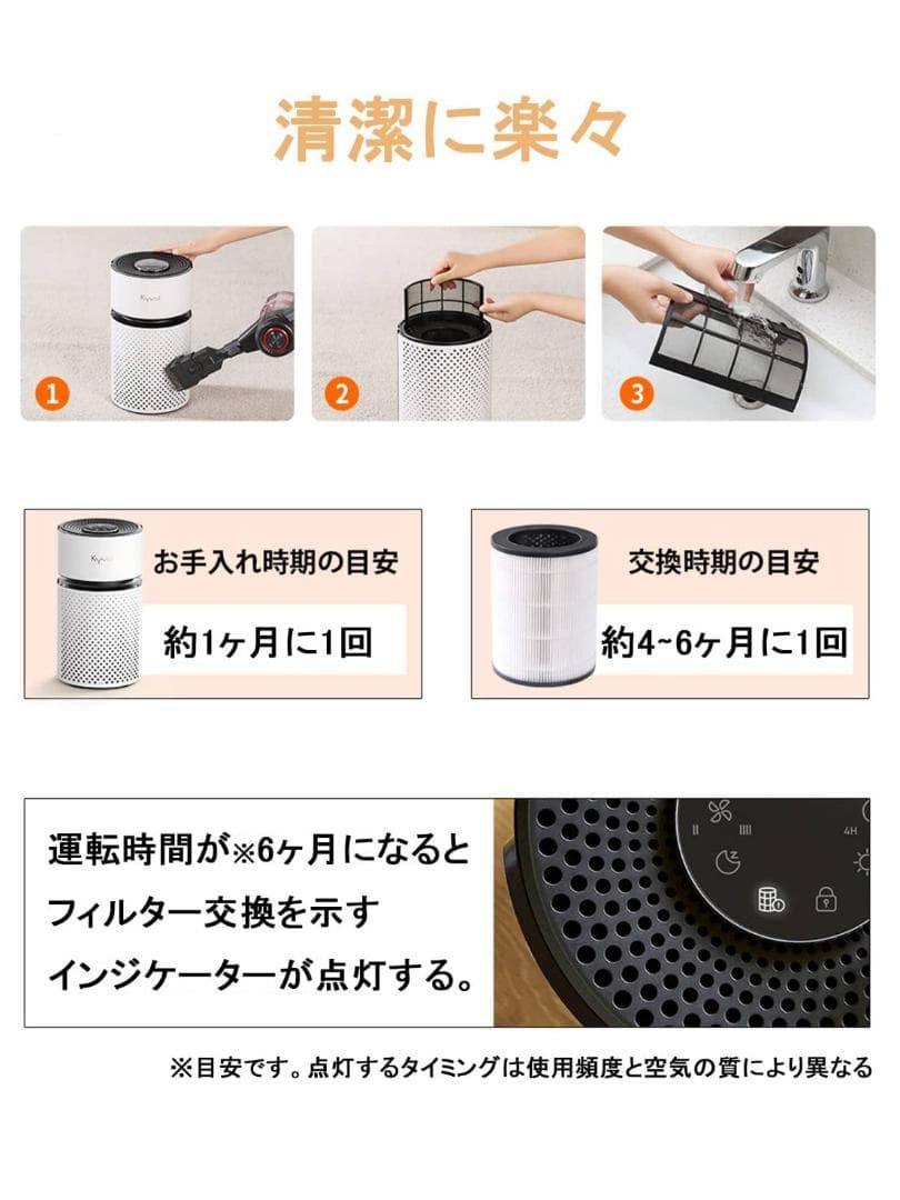 卓上空気清浄機 高効率HEPAフィルター 4段階調節