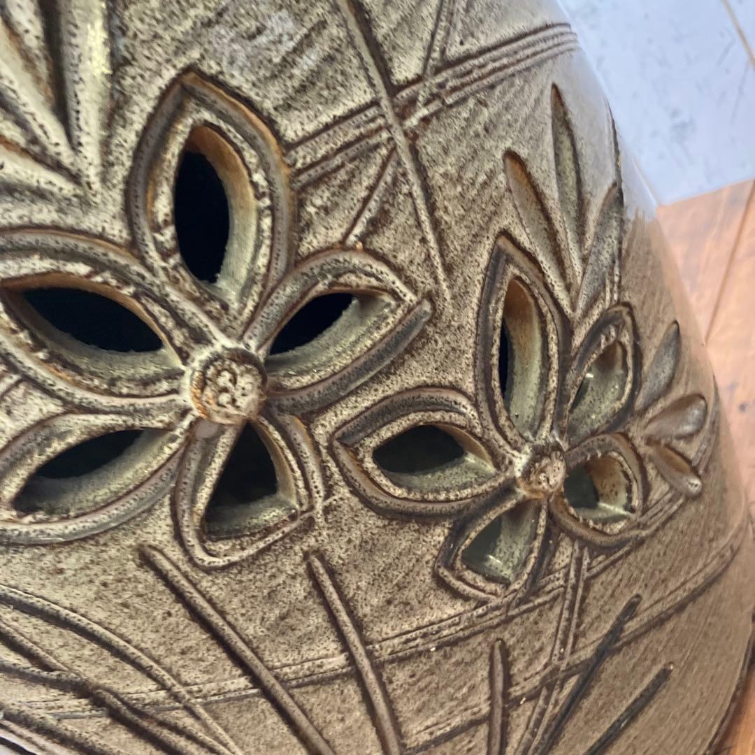 昭和レトロ 陶器製 傘立て 花柄 インテリア 玄関 置物 飾り オブジェ