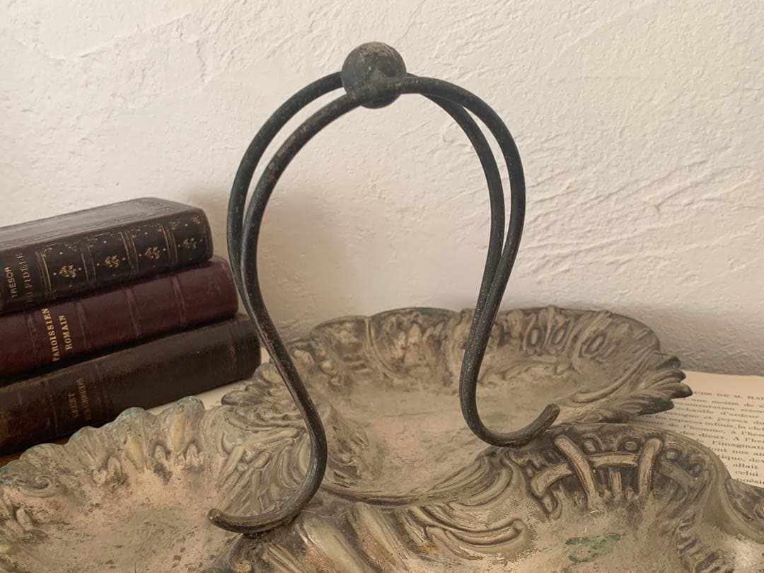 フランスアンティーク　シルバープレート　持ち手付き　ブロカント