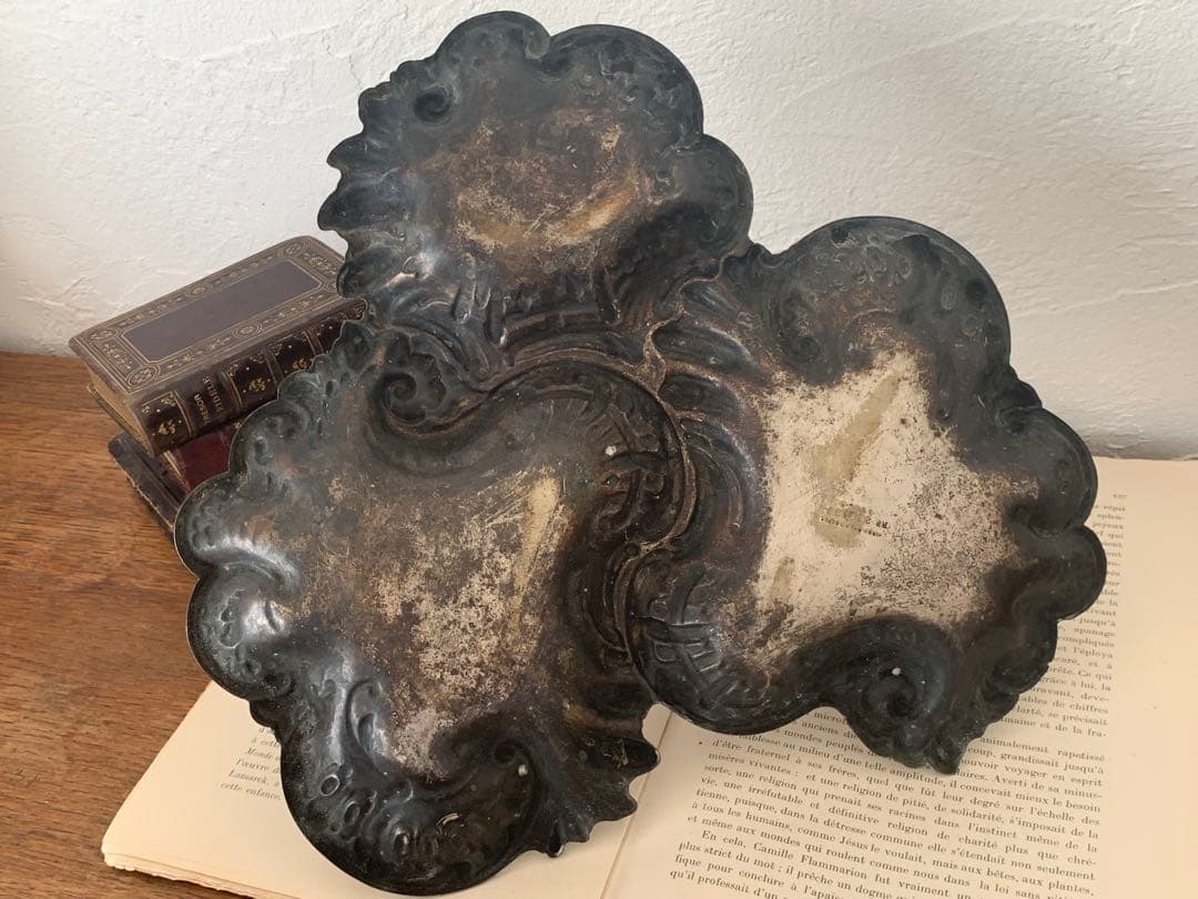 フランスアンティーク　シルバープレート　持ち手付き　ブロカント