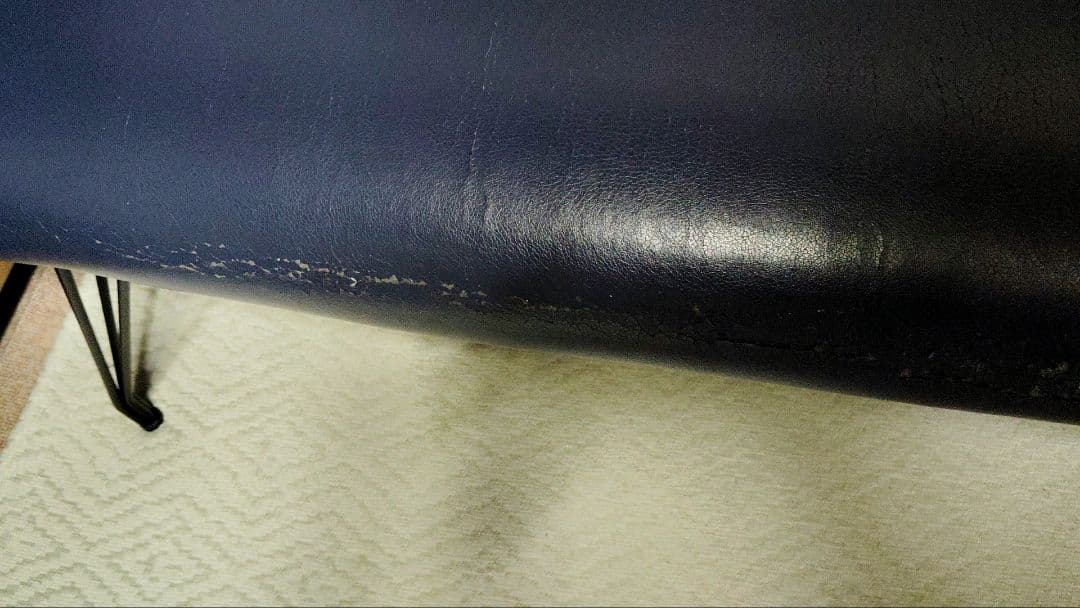 ネイビー 合成皮革 ソファ 2人掛け