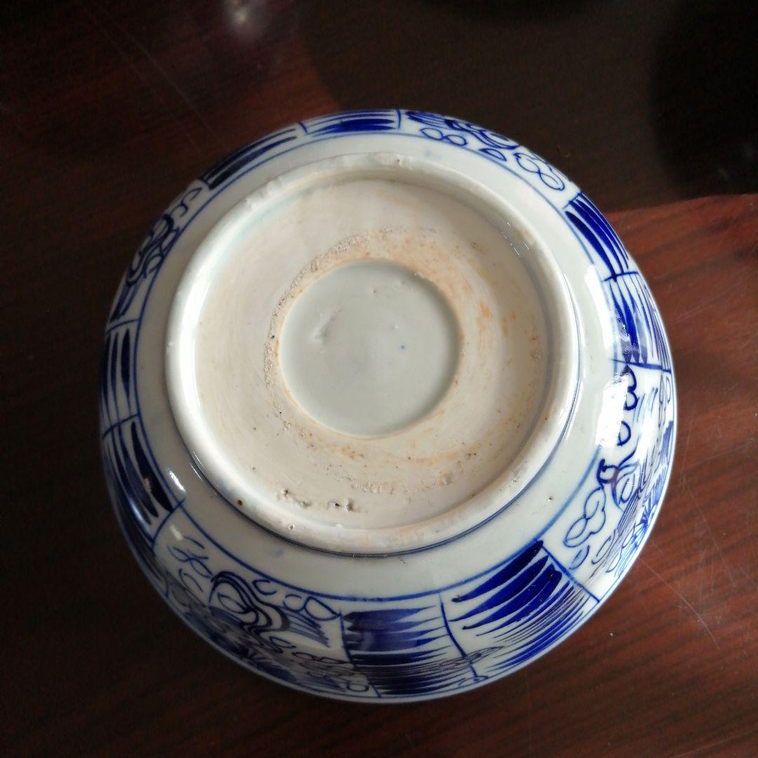 伊万里　ベロ藍染付鉢　5客　18cm　幕末～明治初期