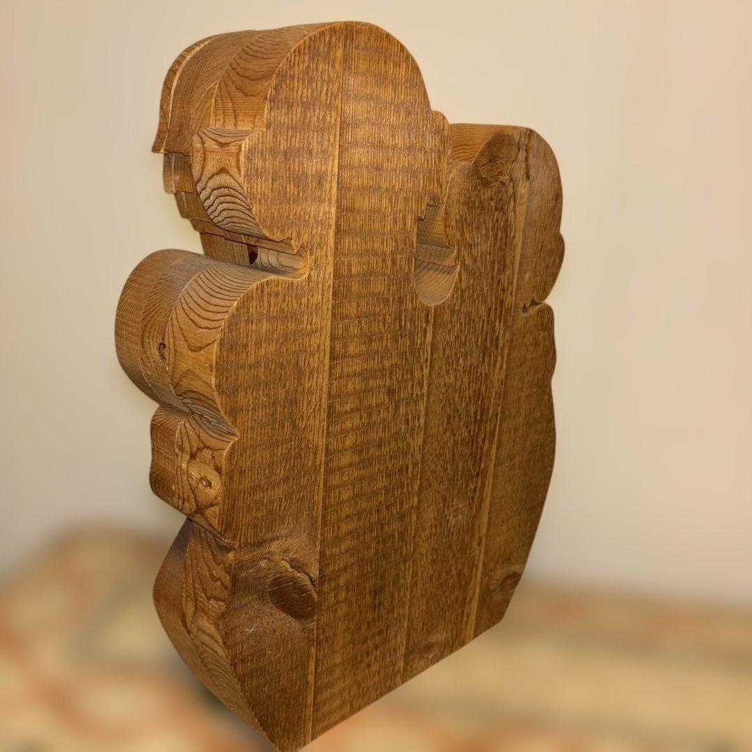 イタリア製 猿　木彫り 猿 2匹 オブジェ ヴィンテージ 彫刻 高さ約45cm