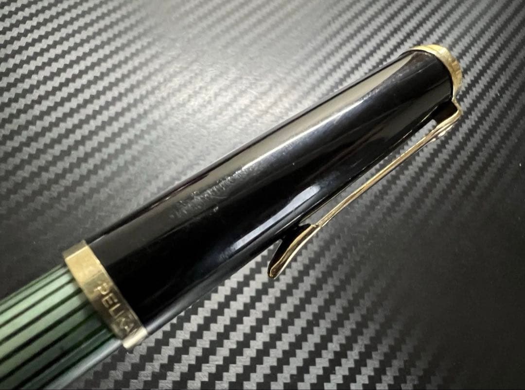 未使用に近い ペリカン 400NN M&K 万年筆 緑縞 M 中字