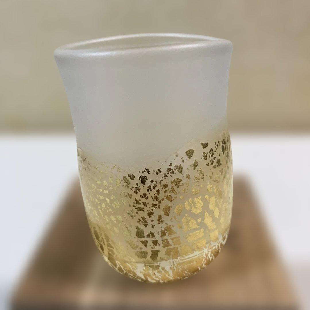 藤田喬平 手吹硬質金彩 ぐい呑み