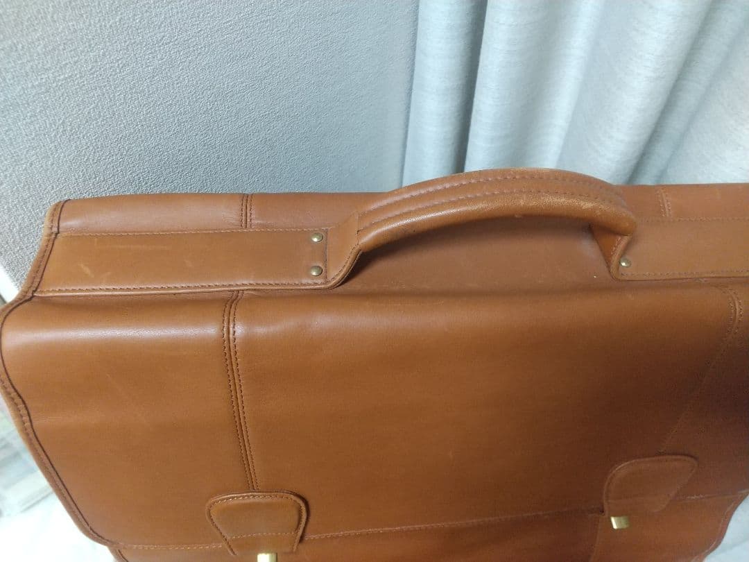 COACHコーチブリーフケースビジネスバッグ茶色革大型