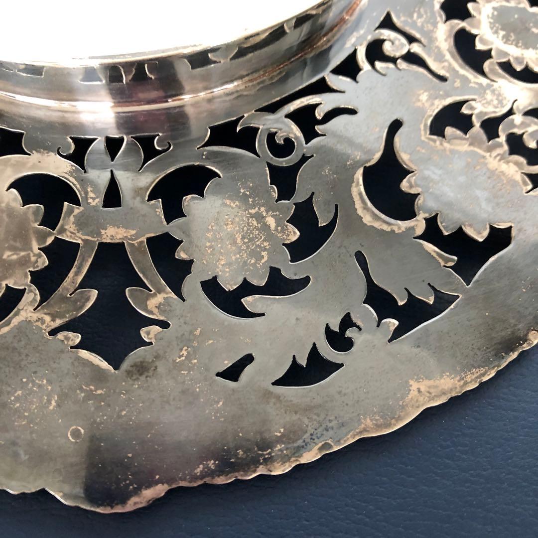 マッピン＆ウェッブ　純銀製　透かし＆カービング　コンポート　ディッシュ　シルバー