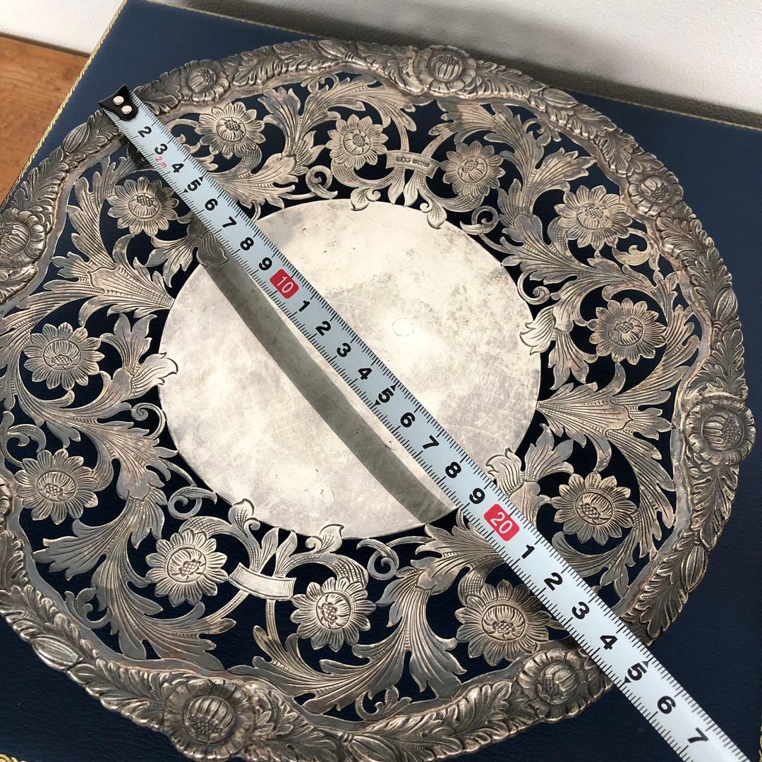 マッピン＆ウェッブ　純銀製　透かし＆カービング　コンポート　ディッシュ　シルバー