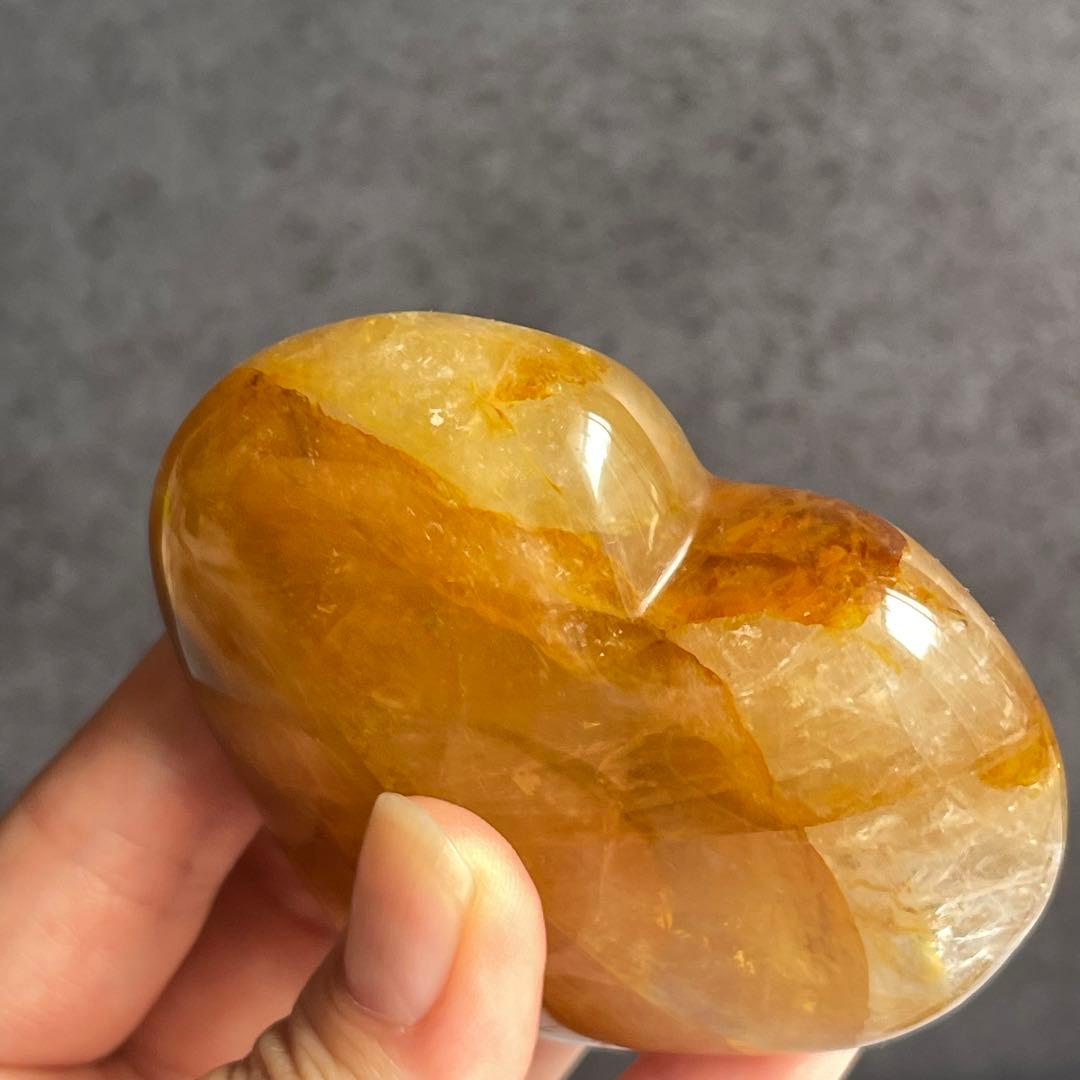 ゴールデンヒーラー ジオード入り 台座付き ハート