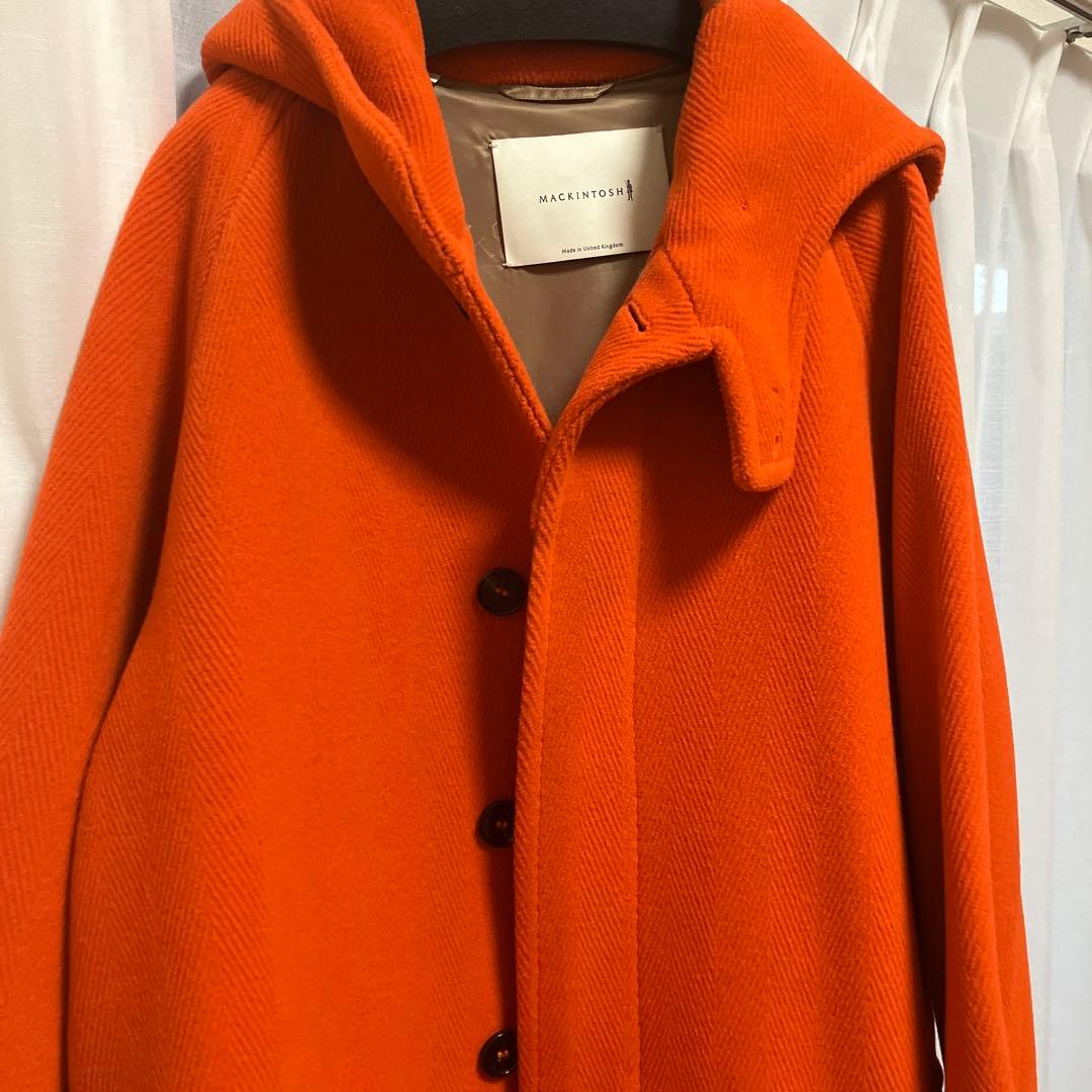 マッキントッシュ　ヘリンボーンフーデッドロングコート　36