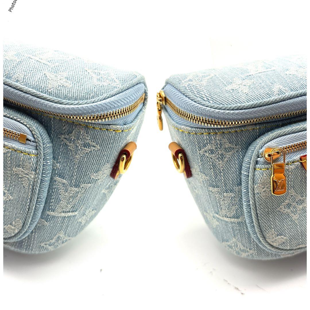 【極美品✨】激レアLOUIS VUITTONミニバムバッグ デニム スカイブルー