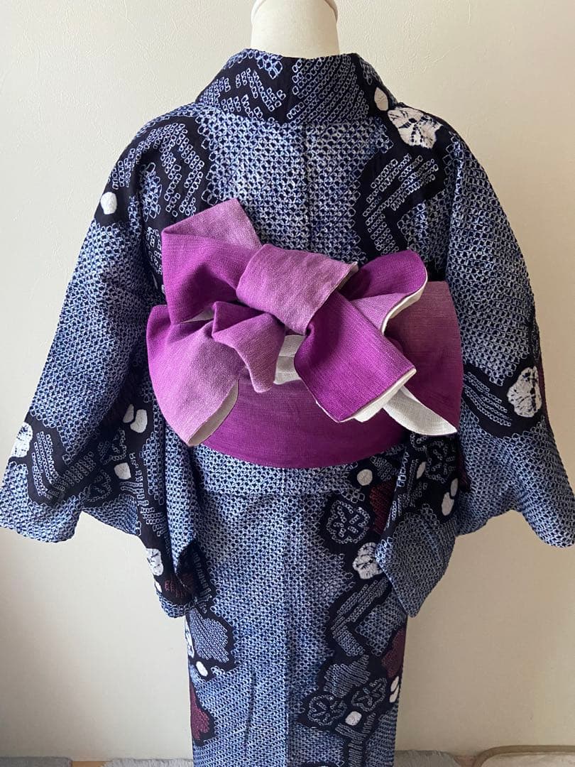 ◻️ メルりんご様◻️有松鳴海絞り浴衣　裄67 身丈160