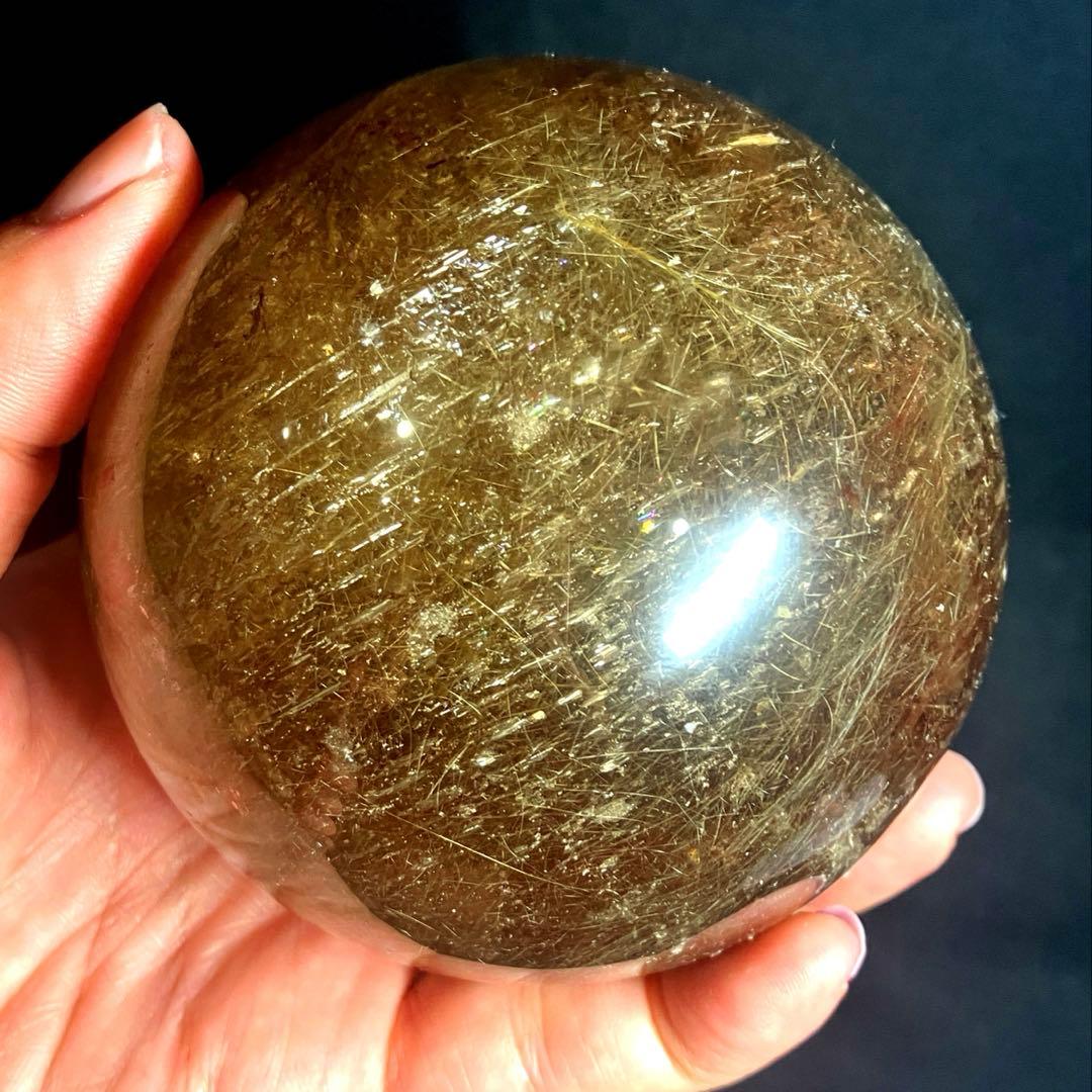 超特大　84mm ゴールドルチルクォーツ　金針水晶　パワーストーン