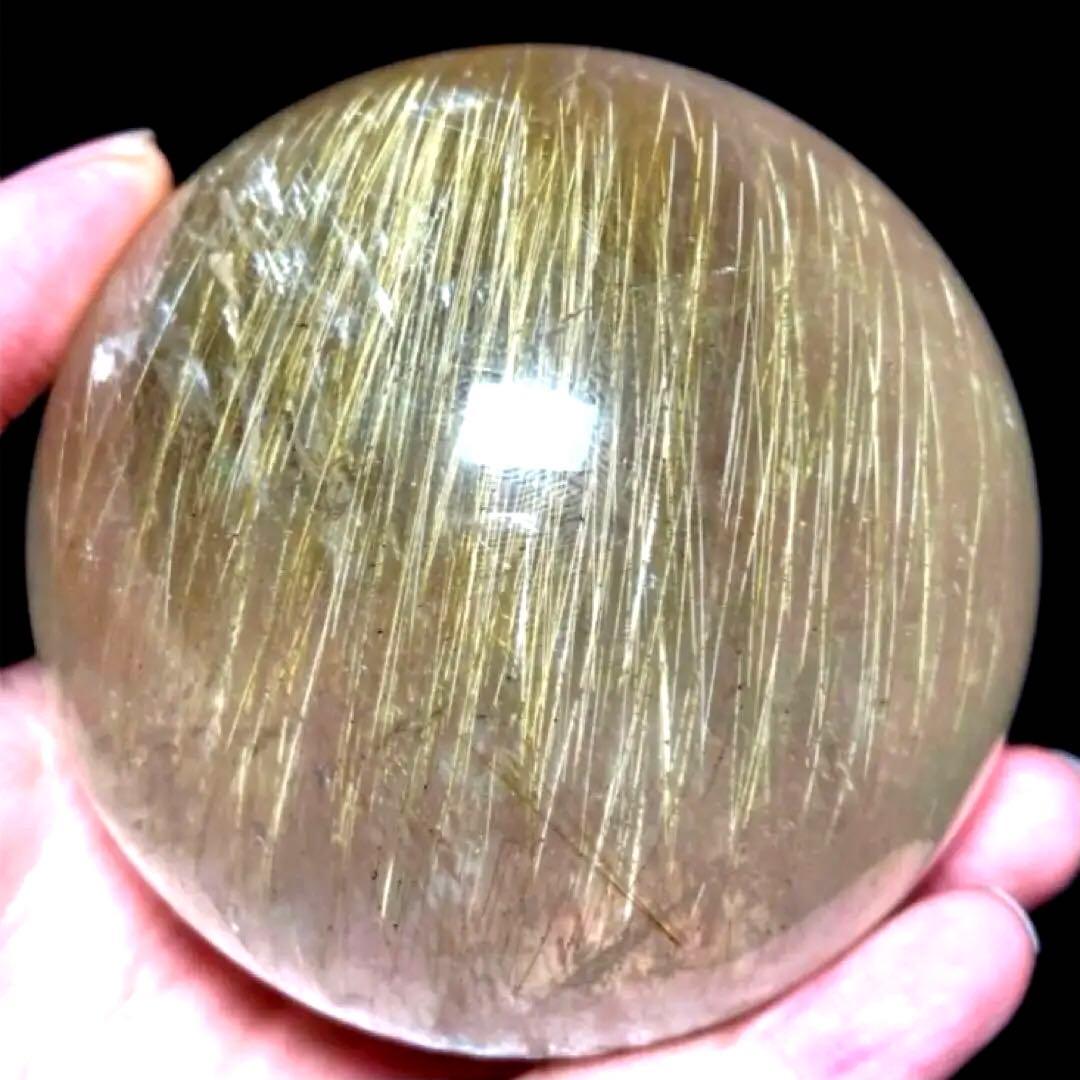 超特大　78mm ゴールドルチルクォーツ　金針水晶　パワーストーン