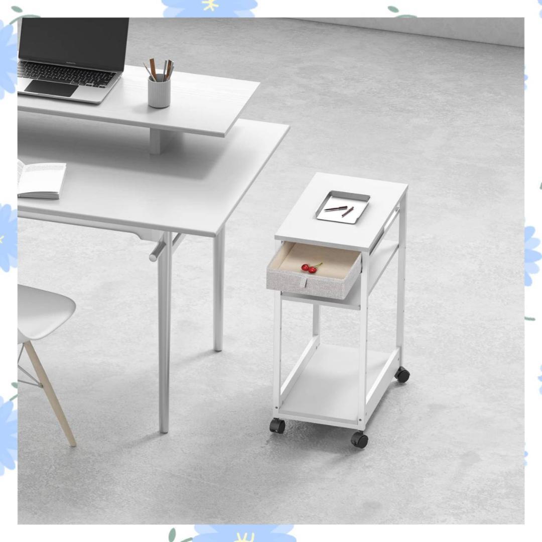 パソコンワゴン ラック キャスター 引き出し 移動も楽々 白