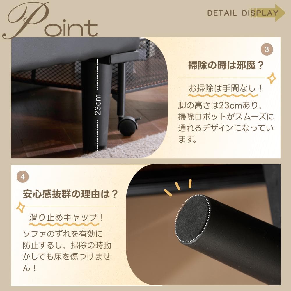 超人気！ソファベッド ソファ ベッド カップホルダー付き 組立て簡単 BROWN