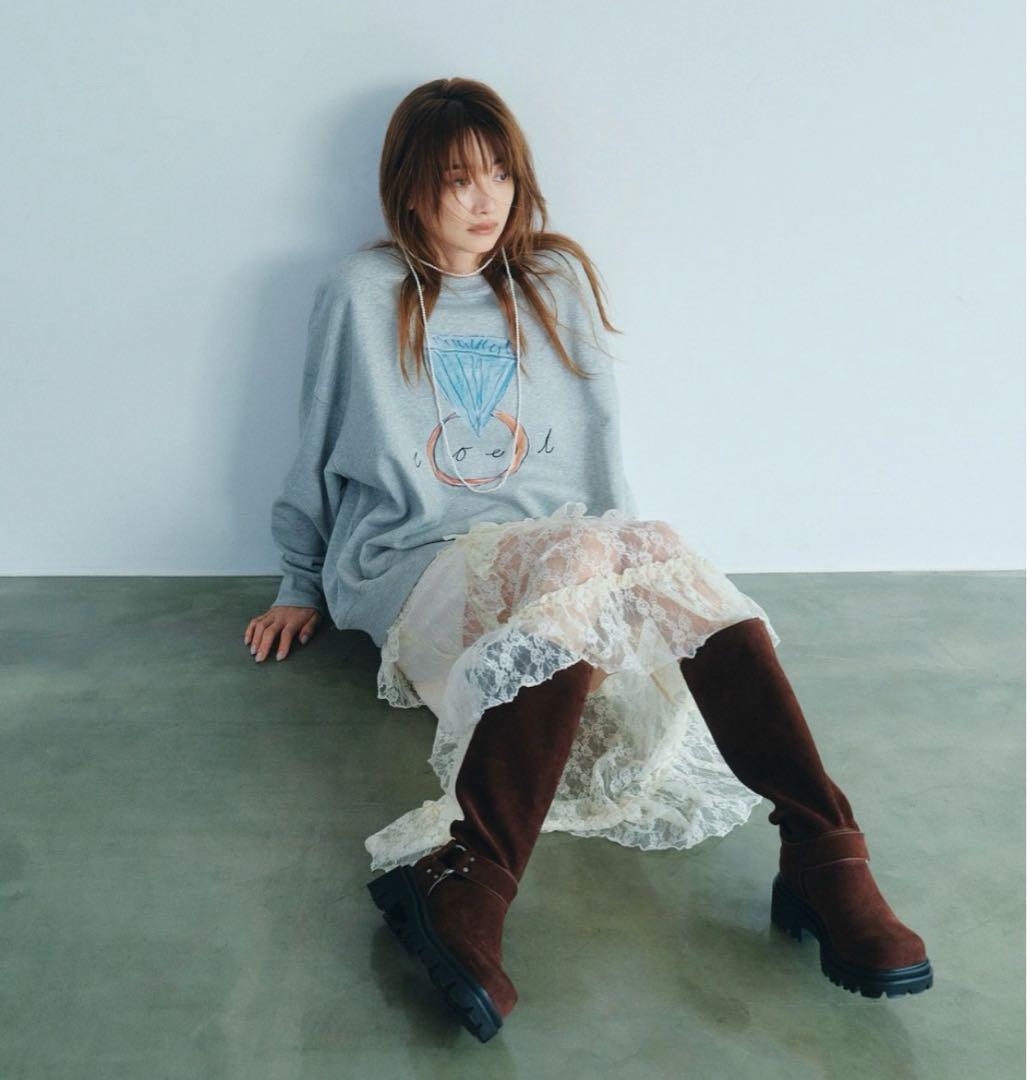 【美品試着のみ】COEL ダイヤプリントスウェット グレー ヨンア