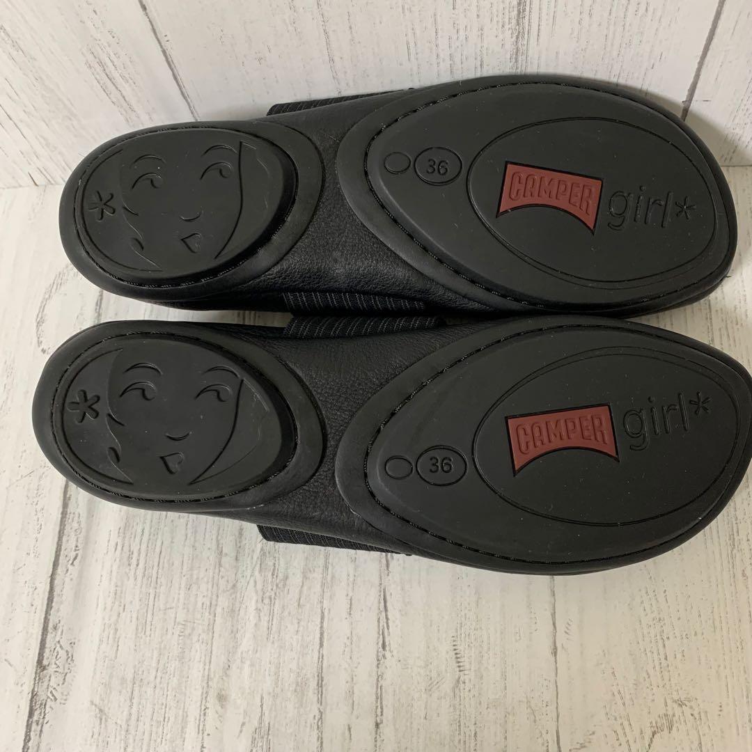 【超美品】Camperライトニナ フラットシューズ レザー36ブラック