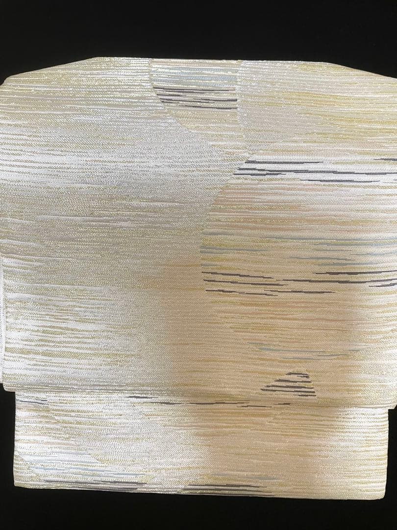 ♦️逸品　正絹　幾何学丸模様　洒落袋の作り帯