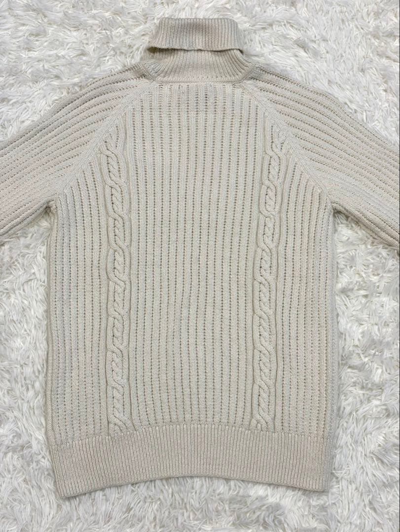 【新品】 ブルックスブラザーズ タートルネック ケーブルニット M 白