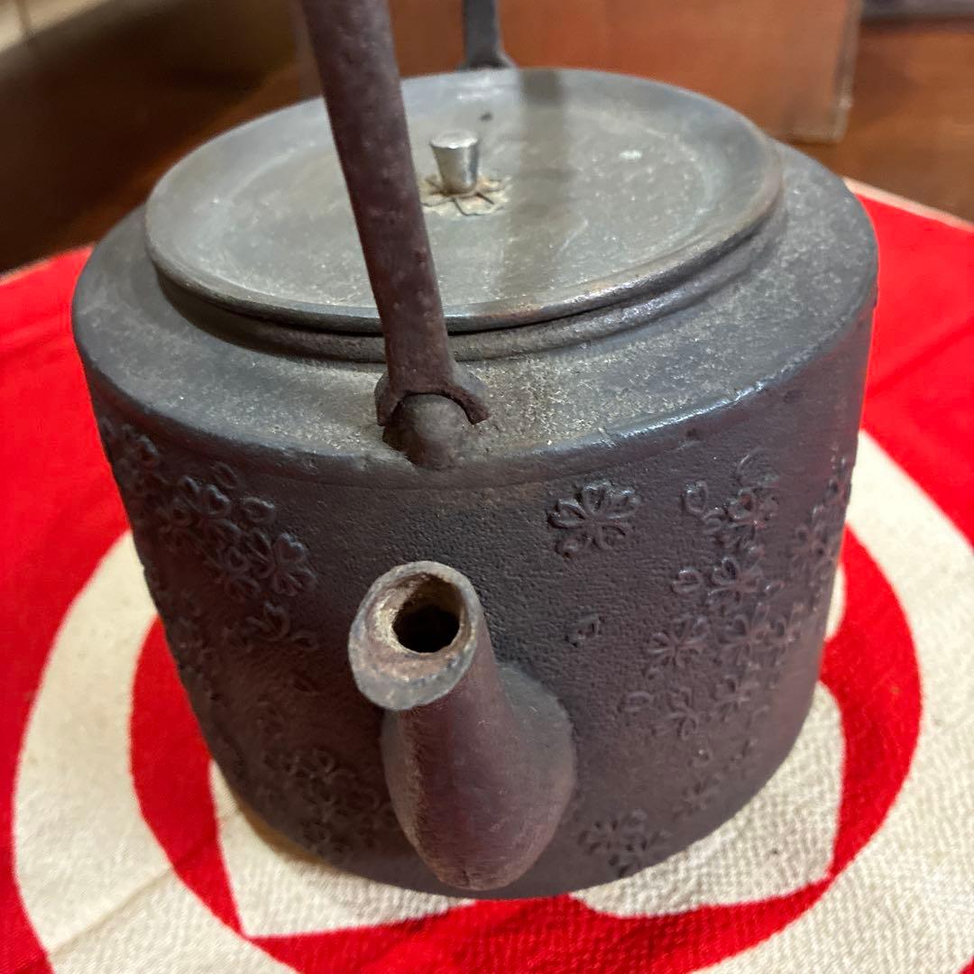 茶道具　アンティーク／南部鉄器　鳳文堂造　南蛮船と波千鳥(^^)