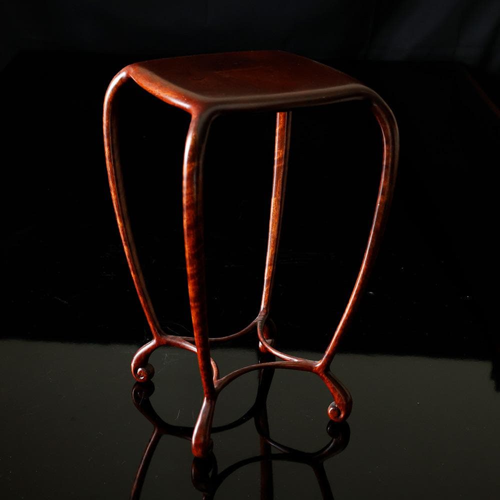 京都 洛凰工房 名匠 長澤専二作 花梨 高卓 かりん 高級 京唐木 高さ30㎝