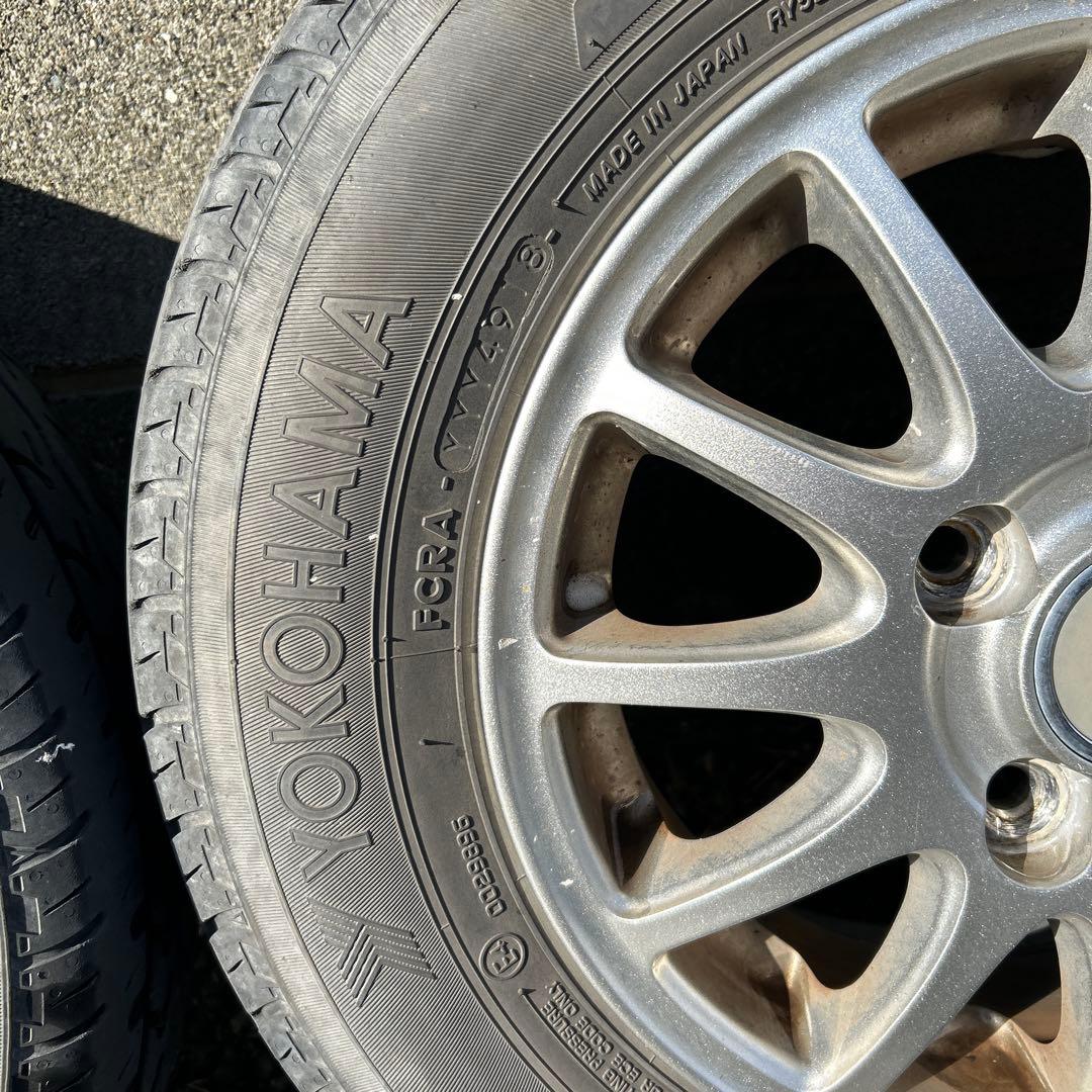 145/80R12アルミホイールとノーマルタイヤ４本セット送料込