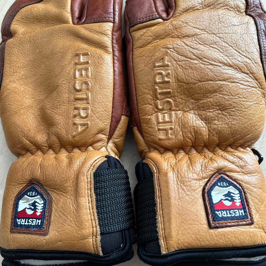 【美品】HESTRA へストラ　 オールレザー　topo3フィンガー　サイズ4