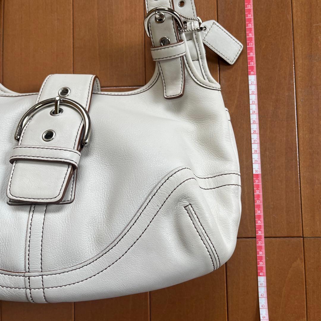 未使用 COACH ホワイトレザー ハンドバッグ コーチ ショルダーバック