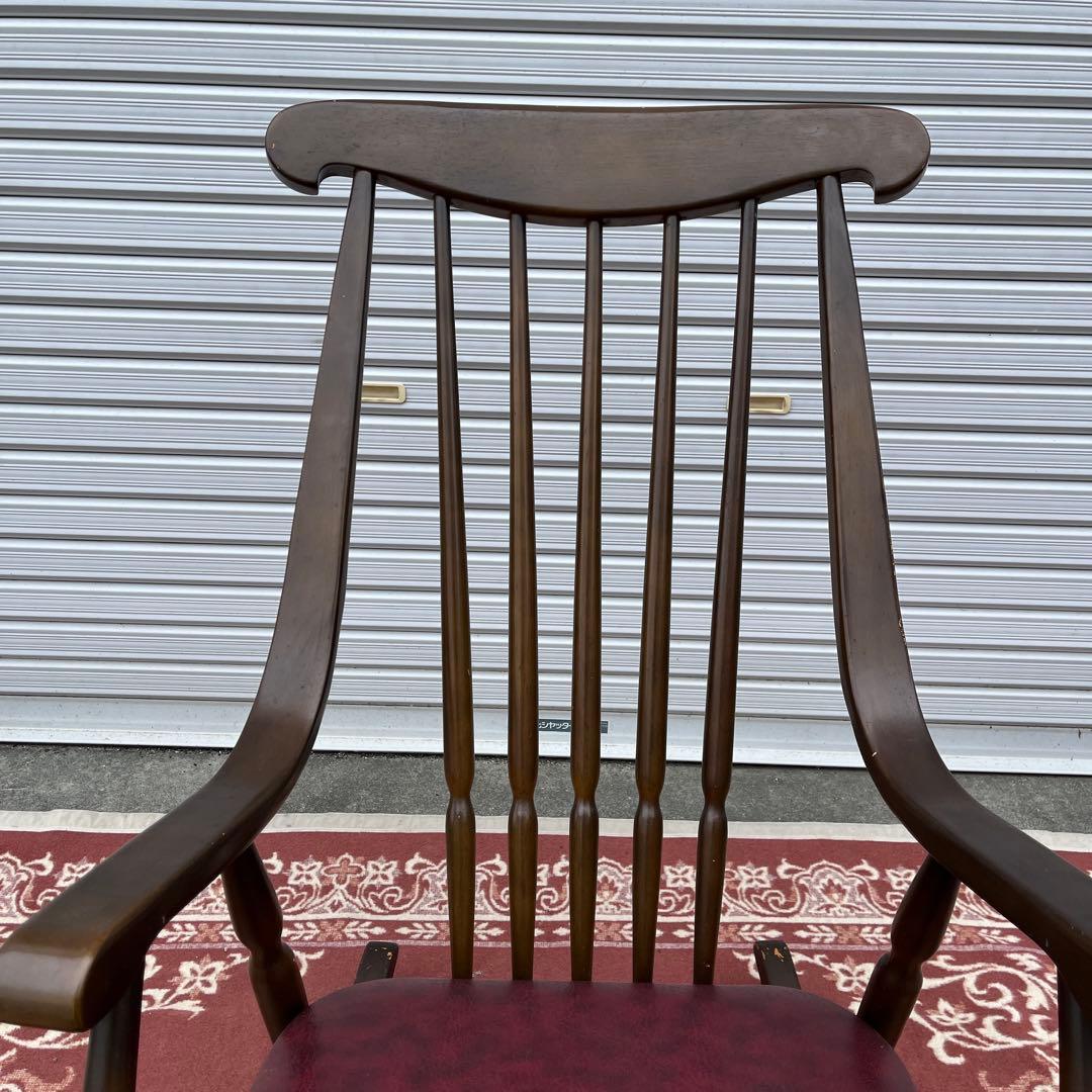 古家具ビンテージ品◾️鳥取家具 木製フレーム ロッキングチェア ミッドセンチュリー