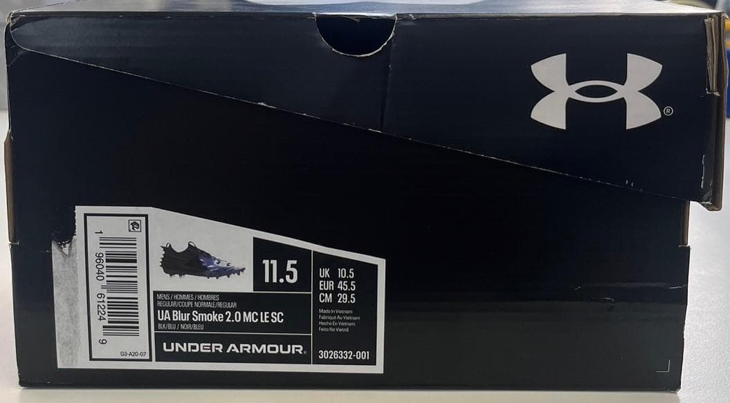 新品 アンダーアーマー ブラースモーク 2.0 アメフトスパイク 29.5cm