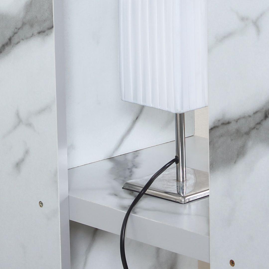 オープンシェルフ４段　大理石柄　幅90ｃｍ×奥行31ｃｍ×高さ108.5ｃｍ