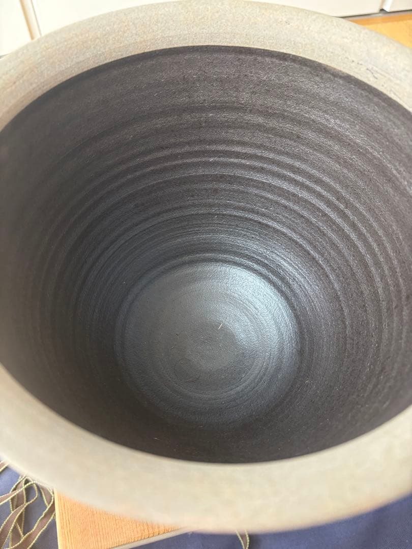 【新品、木箱入り】花瓶　市野秀之作　丹波焼　陶器　彩泥線象嵌