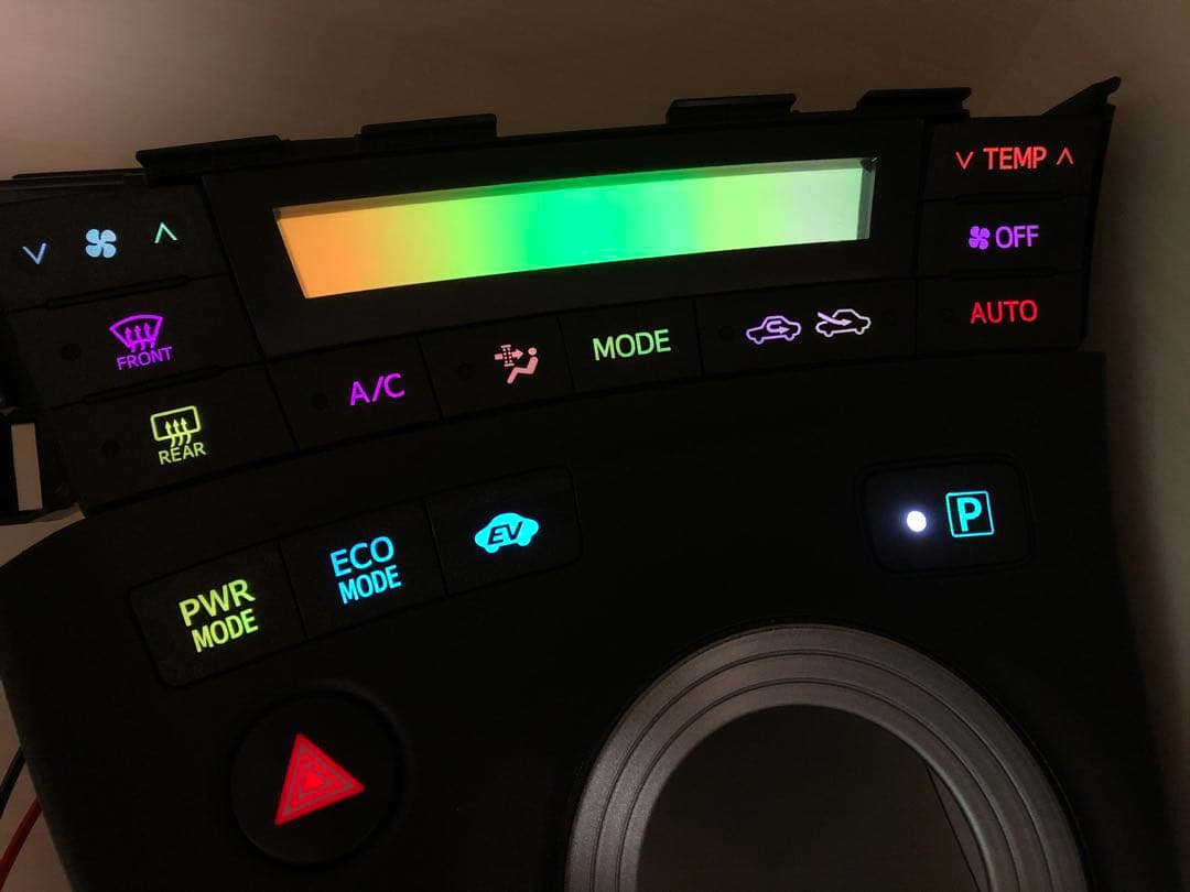【自動色変化仕様】ZVW30 プリウス 前期 エアコン シフトパネル　打ち替え