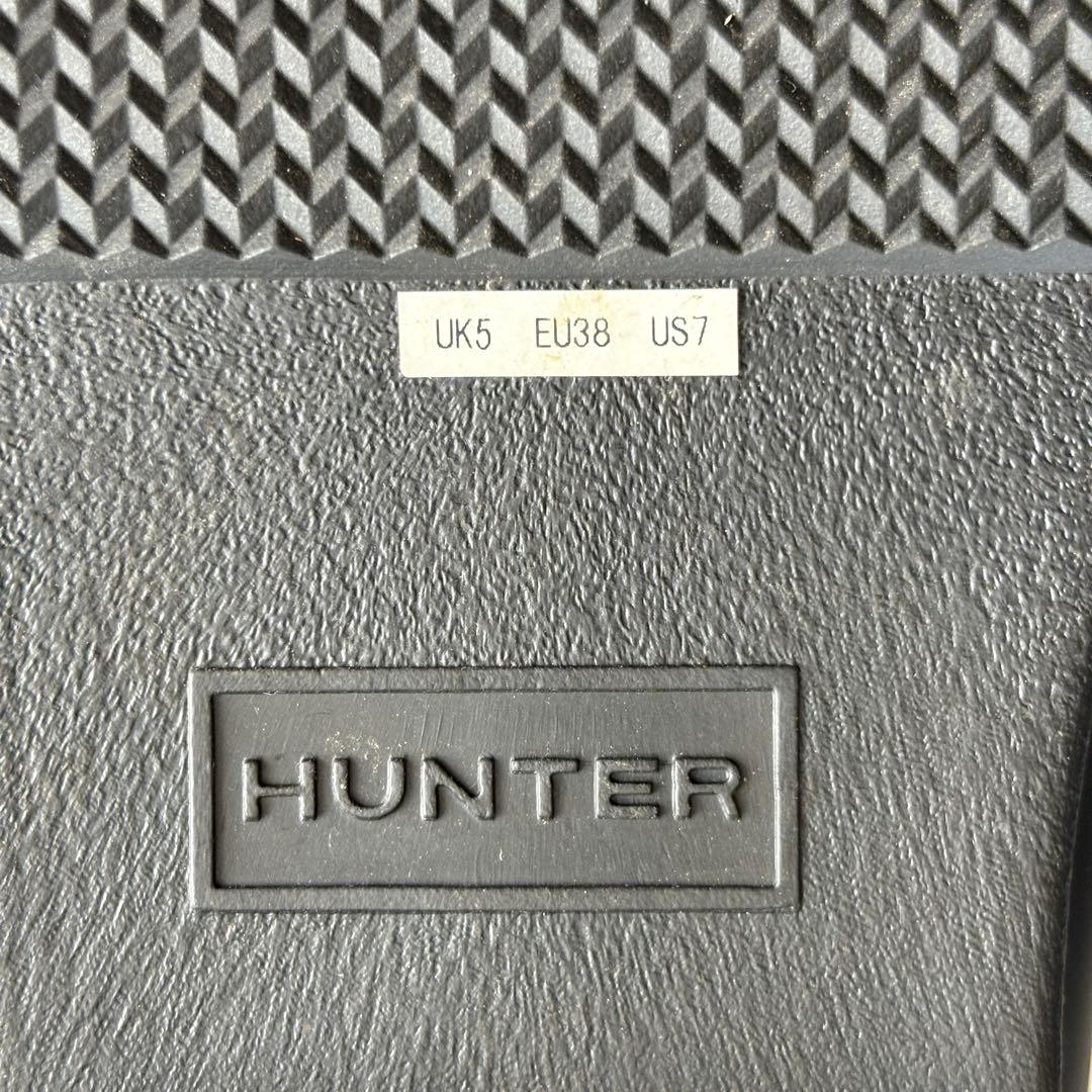 ハンター ほぼ未使用 サイドゴアブーツ レインブーツ 長靴 防水 黒【UK5】