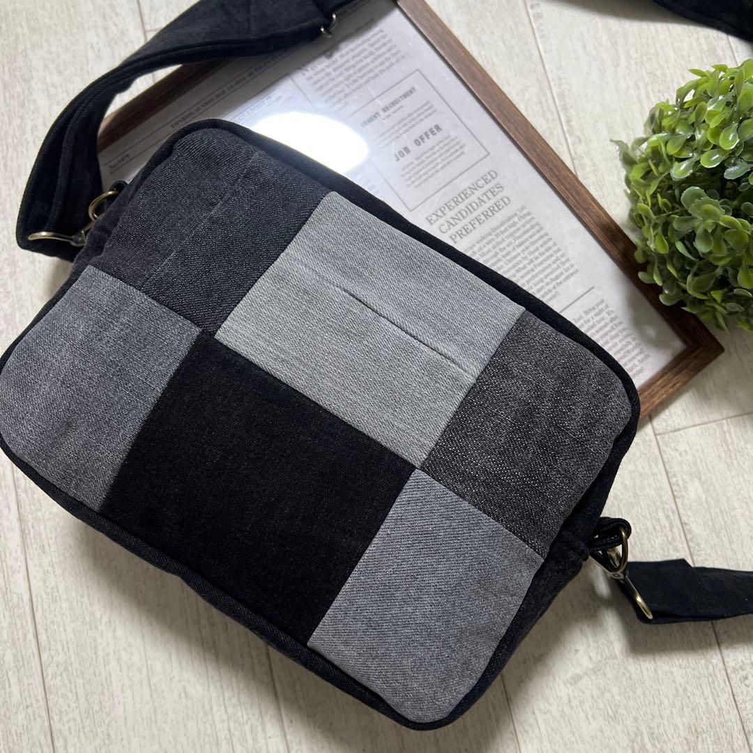 じいちゃん　ショルダーバッグ　デニムリメイク　ハンドメイド
